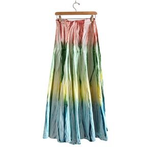 Belma New York Tie Dye Maxi Skirt Women Free Size Boho Rainbow Cotton Wrap Long